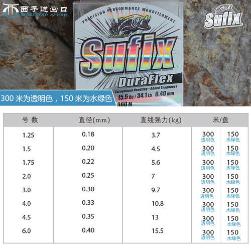 Sufix梭飞士DURA高级路亚线尼龙线进口钓鱼线渔具钓鱼用品 - 图1