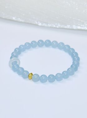 天然蓝玉髓手链女小众设计