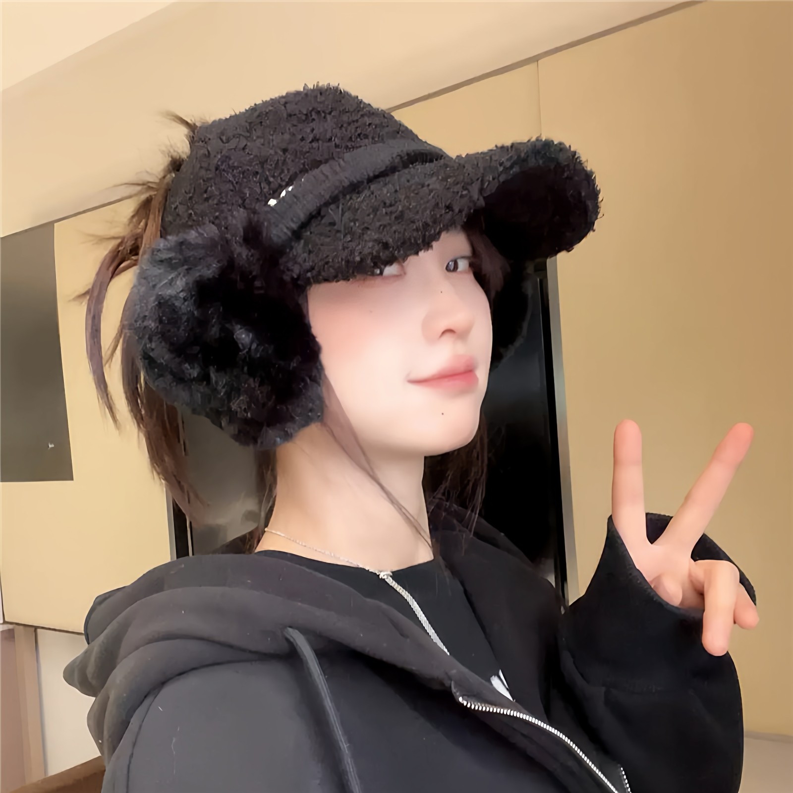 可拆卸鸭舌护耳帽韩国加绒保暖秋冬羊毛运动帽子高尔夫球帽女用品,淘宝优惠券,粉丝福利购,淘宝优惠卷