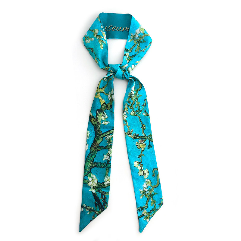 梵高麦田杏花星空油画细长条窄小丝带绑包包手柄丝巾发带领巾腰带,淘宝优惠券,粉丝福利购,淘宝优惠卷