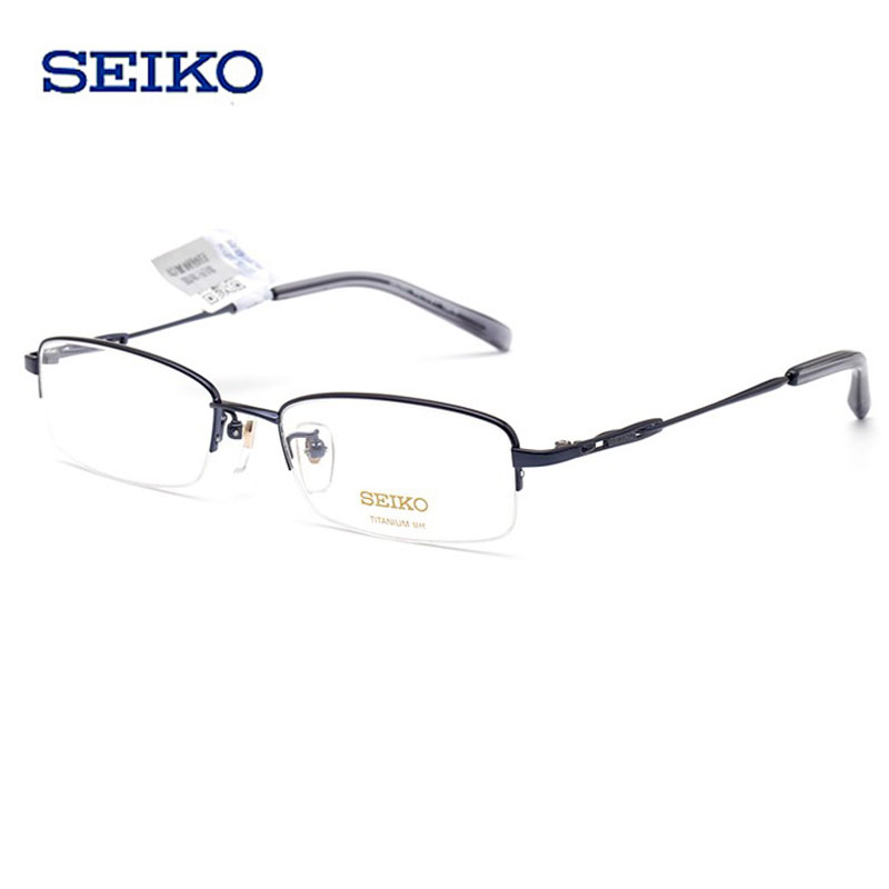 精工眼镜架男士超轻钛材经典商务休闲半框小脸型近视眼镜框H01061 - 图2