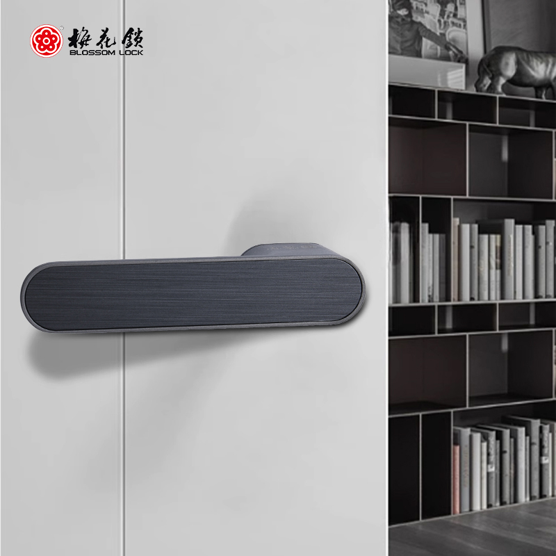 梅花锁生态锁极简静音磁吸门锁室内卧室房执手锁通用型实木门锁