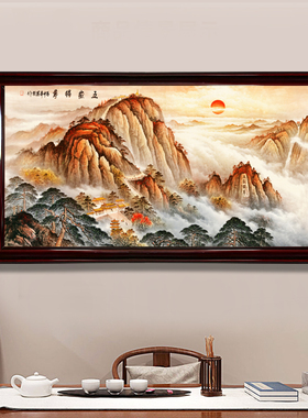 新中式风上翻定做电表箱装饰画