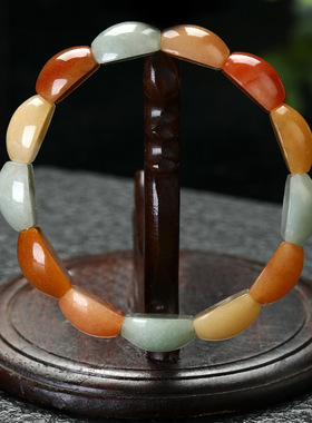 天然东陵玉多彩手排手链节节高升男女式手串七夕情人节送女友礼物