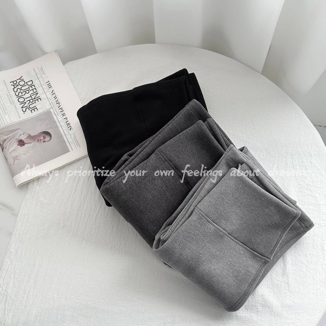 吾馨2521秋冬新款加绒喇叭裤女外穿显瘦高腰提臀打底裤垂感微喇裤,淘宝优惠券,粉丝福利购,淘宝优惠卷