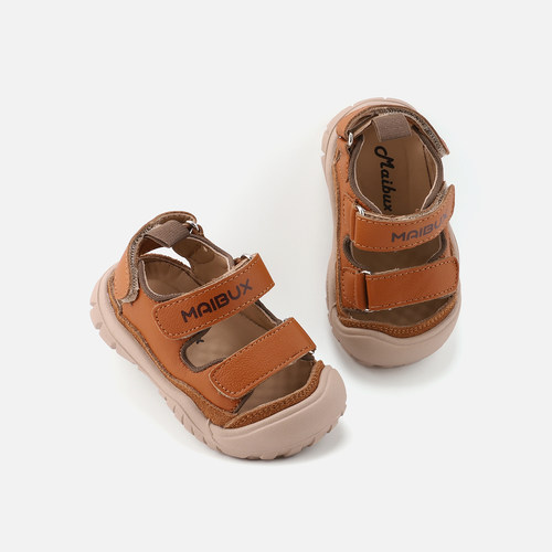 麦布熊女童透气稳步鞋春夏新款凉鞋一岁宝宝室内鞋男童软底包头鞋 - 图1