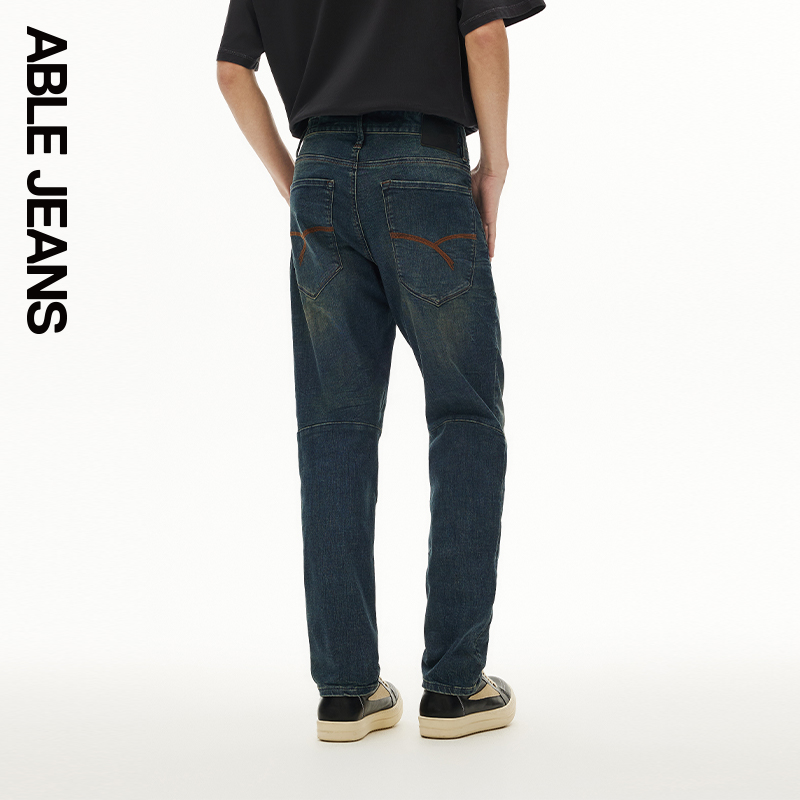 ABLE JEANS【自然立体锥形裤】24夏男士潮流百搭宽松牛仔裤801597 - 图3