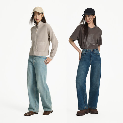 ABLE JEANS【大直筒裤】春夏新款女士水洗复古显瘦宽松阔腿牛仔裤 - 图3