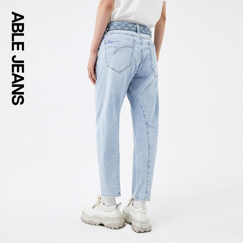 ABLE JEANS【冰爽香蕉裤】女士时尚休闲显瘦小脚凉感功能牛仔裤