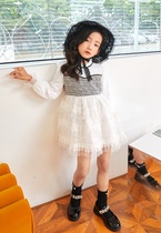 Ocha * Girls thin suede lace dress Dress Brand Child Clothing Discount Special SPECIAL CABINET 188