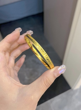 仿真黄金碎碎冰手镯女实心爆闪