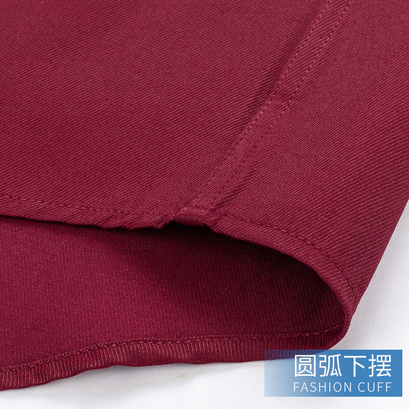 南极人长袖2023春季酒红色兔年衬衫 桔都服饰衬衫