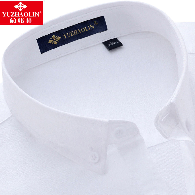 俞兆林纯棉短袖青中年夏季男士衬衫 桔都服饰衬衫