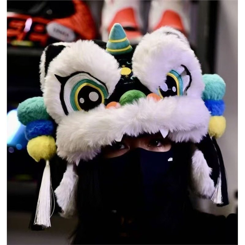 醒狮头盔套毛绒滑雪电动摩托车骑行头盔套可爱保暖帽子饰配护耳,淘宝优惠券,粉丝福利购,淘宝优惠卷