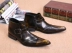Châu Âu và Hoa Kỳ Giày mới stylist giày nam giày thời trang cá tính da nam Giày da nam giản dị giày cao gót nam - Giày ống giầy nam hàng hiệu Giày ống