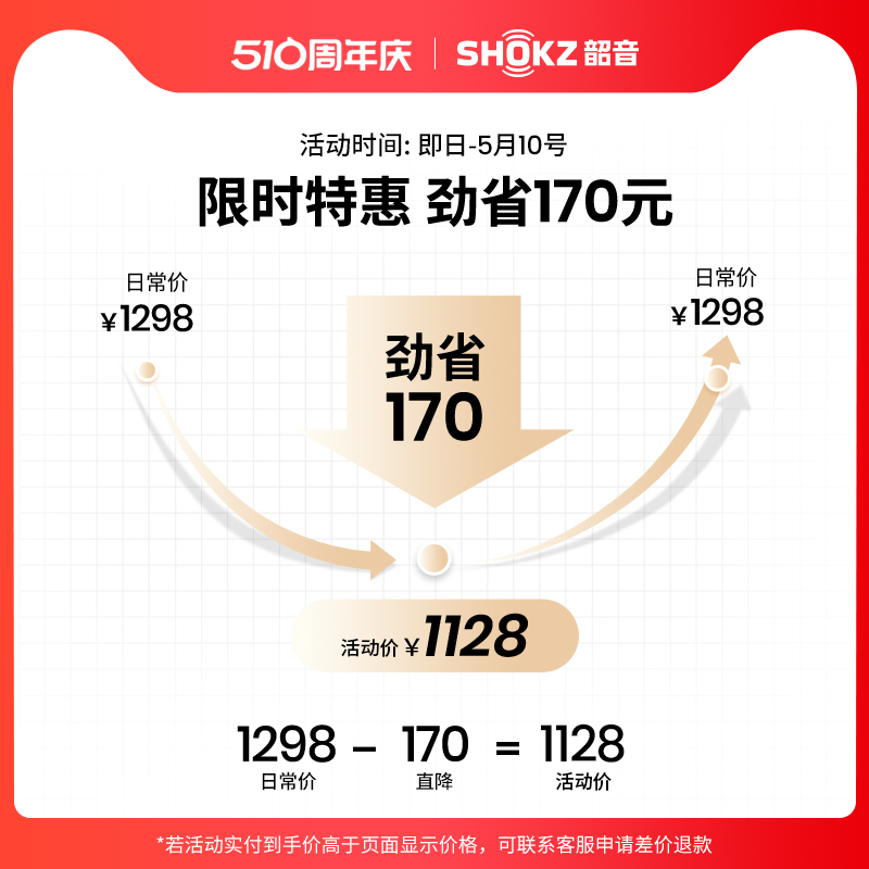 Shokz韶音OpenRun Pro骨传导蓝牙耳机无线运动跑步耳机不入耳S810 - 图0