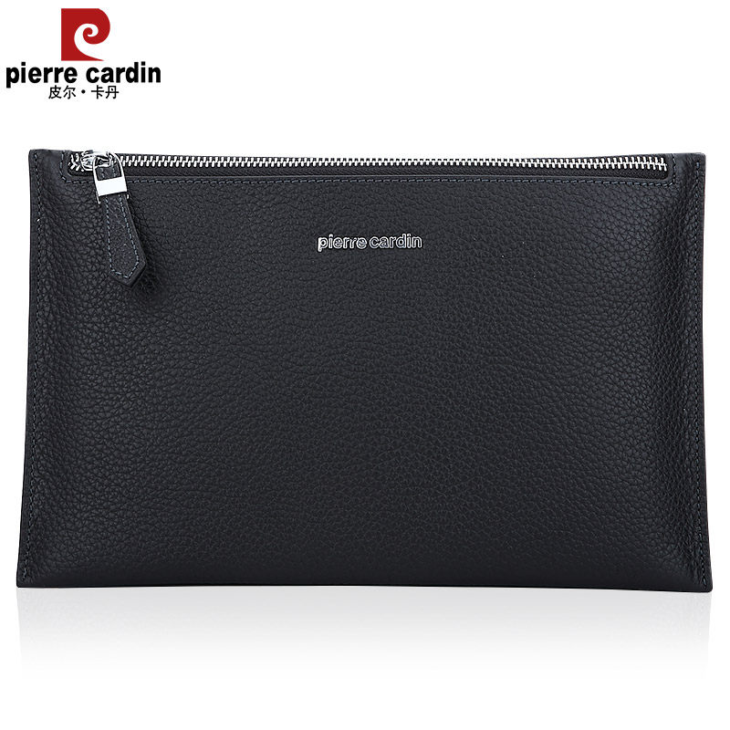 皮尔卡丹男士真皮信封包手拿包男包 麦带箱包男士包袋