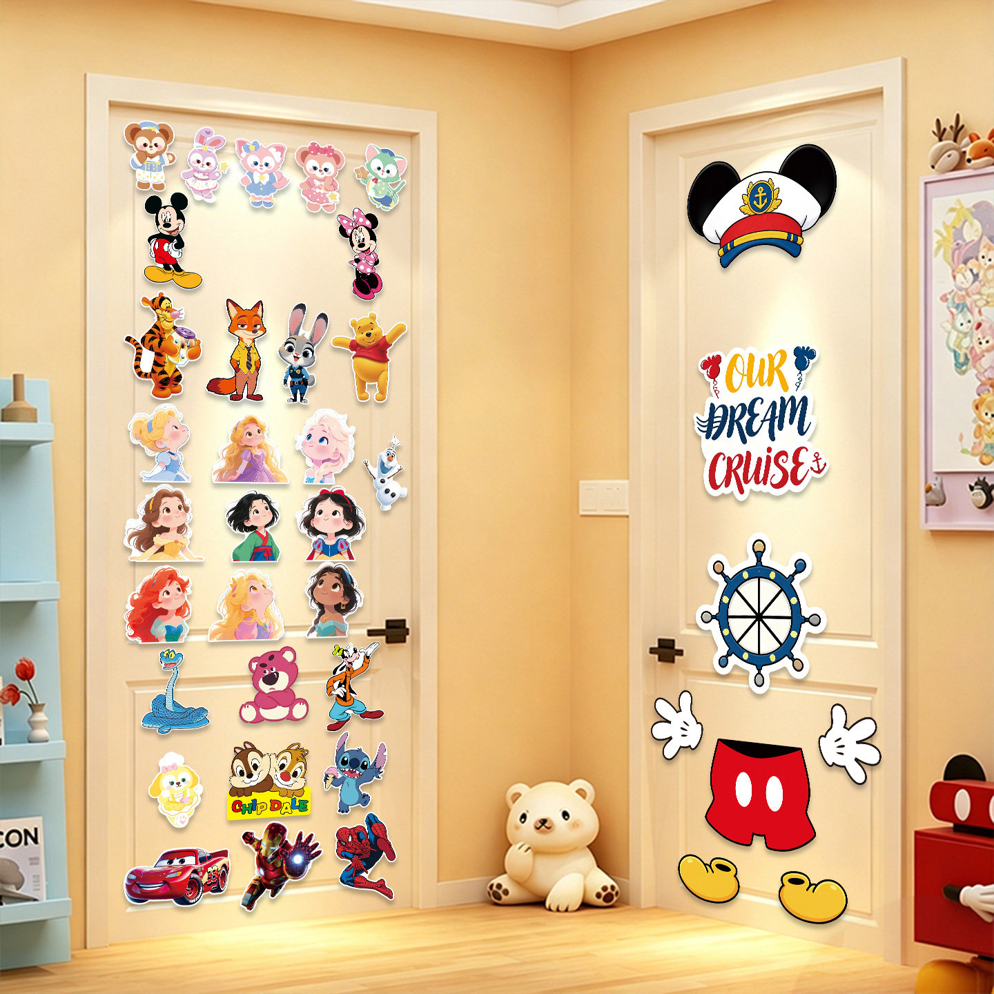 Disney Cruise Line Door Sticker Decoration Cruise Magnetic Sticker disney+magnet Princess Cute Cartoon Refrigerator Magnet