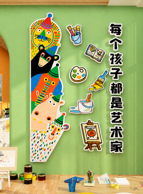 画室氛围布置美术教室墙面装饰画培训班机构文化墙贴画幼儿园环创