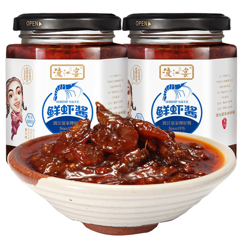 正宗渡江宴鲜虾酱2瓶 拌饭酱虾米拌面酱下饭菜虾仁虾子酱即食 - 图3