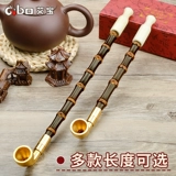 Старомодная медная бамбуковая курительная трубка ручной работы, мужской мундштук