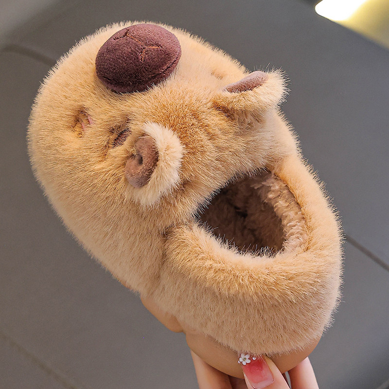 卡皮巴拉儿童棉拖鞋男童冬季2025新款家居毛拖鞋女童包跟棉鞋宝宝,淘宝优惠券,粉丝福利购,淘宝优惠卷