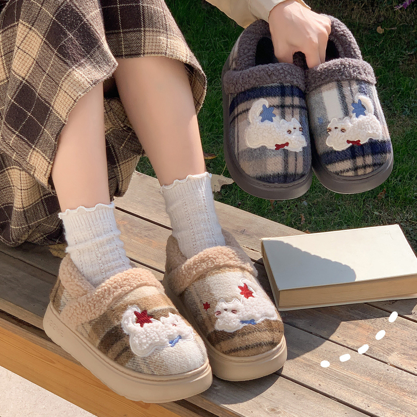 可爱棉拖鞋女款冬季2025新款室内居家居防滑保暖毛绒情侣棉鞋包跟,淘宝优惠券,粉丝福利购,淘宝优惠卷