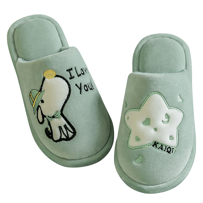 tzldn旗舰店卡通棉拖鞋秋冬季女士可爱冬天家居室内居家用防滑情侣毛绒拖鞋男0