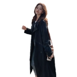 Длинный плащ, весенняя черная модная куртка, средней длины, коллекция 2023, в корейском стиле, в британском стиле