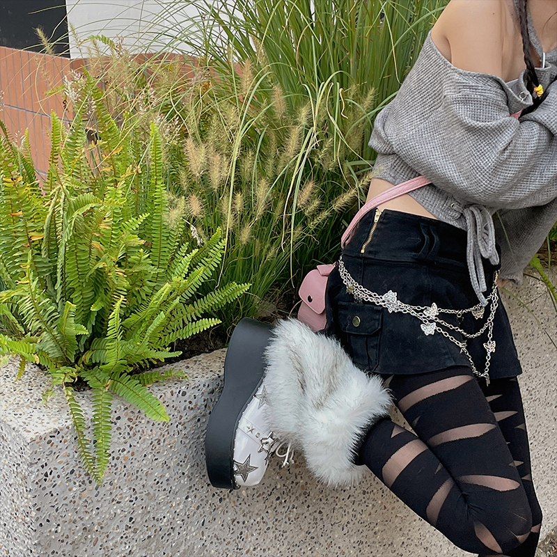 LET ME SEE日系亚文化Lolita连裤袜绷带条纹显瘦秋冬打底袜女 - 图1