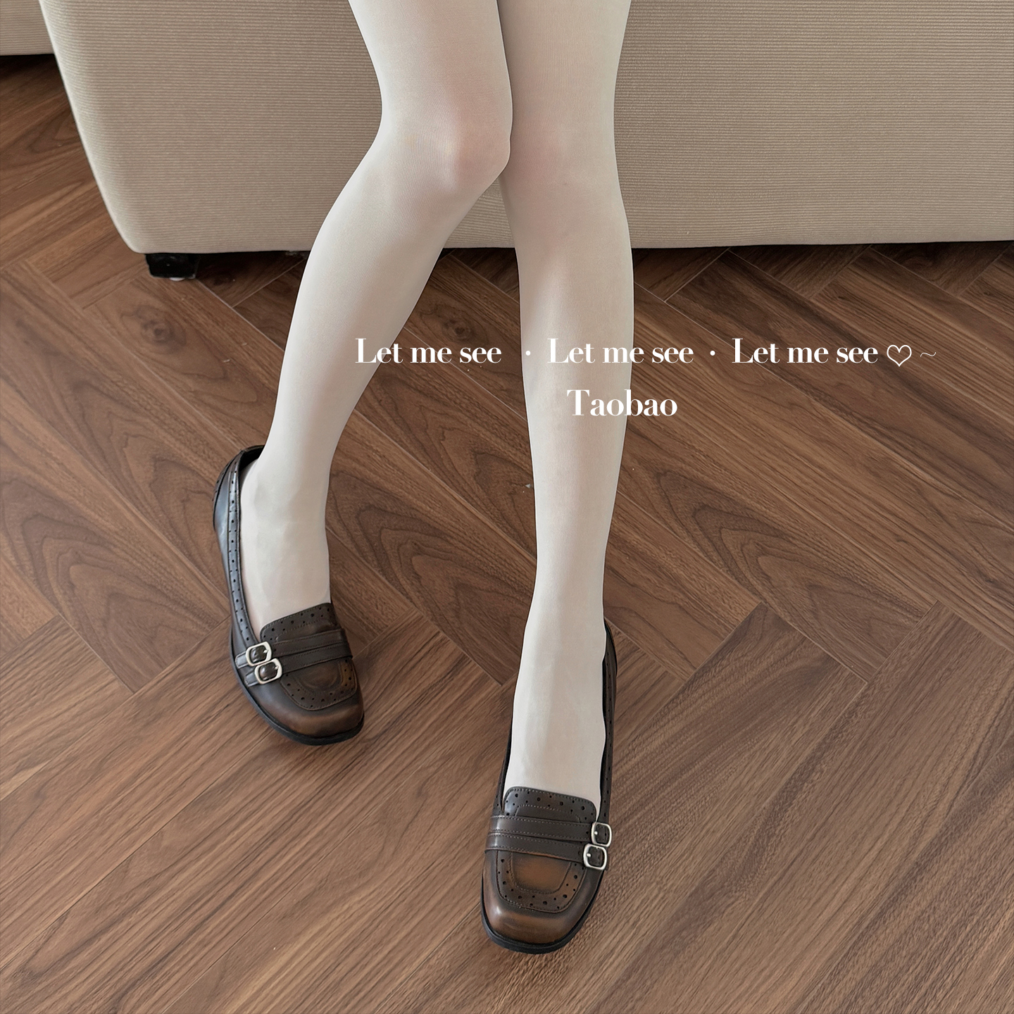 LET ME SEE 日系jk白色连裤袜 奶皮质感微透薄打底丝袜天鹅绒女袜 - 图1