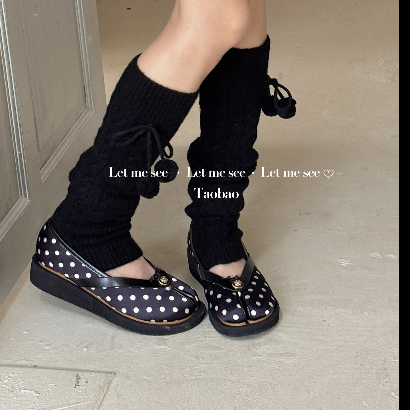 LET ME SEE 日常百搭毛球袜套 少女学院风jk堆堆女袜针织腿套 - 图3