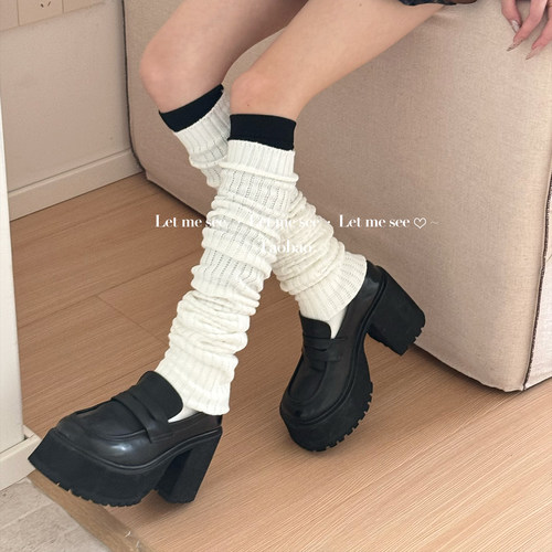 LET ME SEE 日系涉谷jk堆堆棉大象袜 古早校供制服小腿女泡泡袜 - 图2