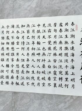 王忠华手写书法楷书 春江花月夜 办公室客厅茶室书房大堂装饰字画