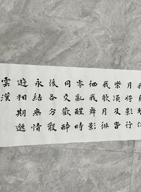 月下独酌楷书手写书法画芯
