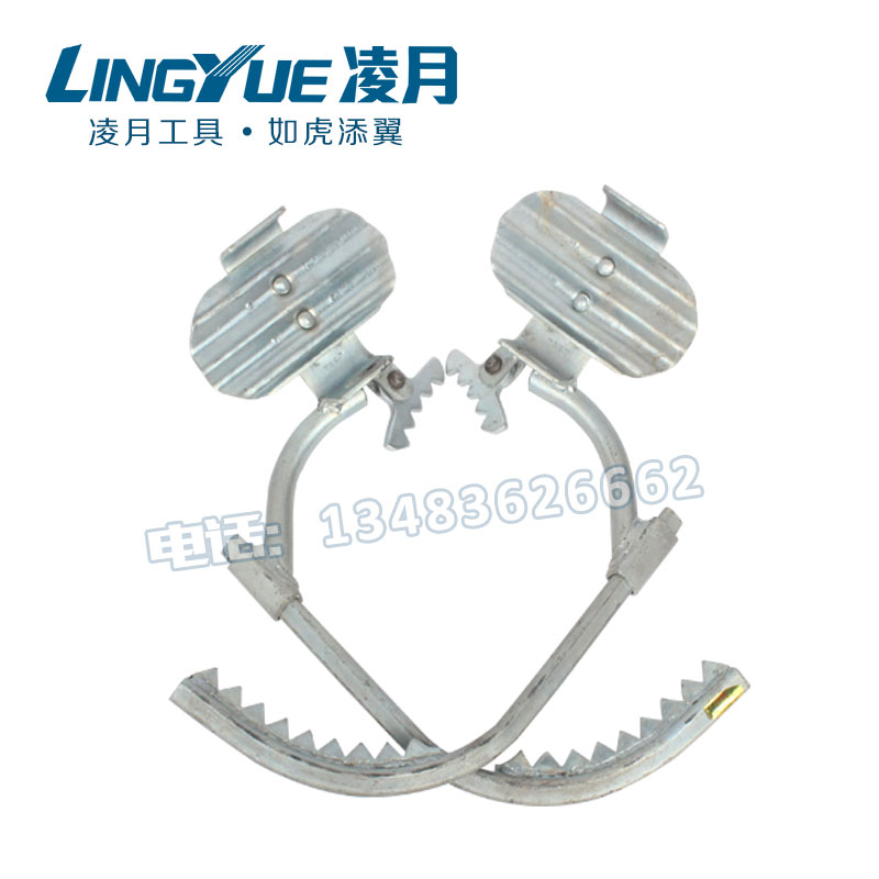 凌月电工 国标加厚爬树脚扣 电工爬木杆脚扣爬电线杆铁鞋带齿脚扣 - 图2