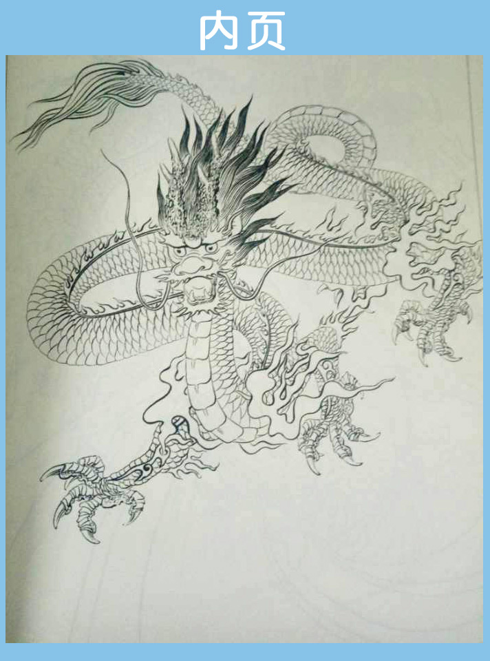 【满300减50】百龙画谱中国画线描于艳华线描画谱白描画谱工笔画谱山水花鸟动物人物画谱中国画白描画谱国画画谱天津杨柳青 - 图3