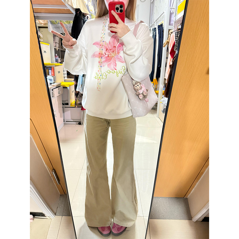 加绒加厚卡其色微喇牛仔裤女秋冬季辣妹高腰显瘦直筒喇叭拖地长裤,淘宝优惠券,粉丝福利购,淘宝优惠卷