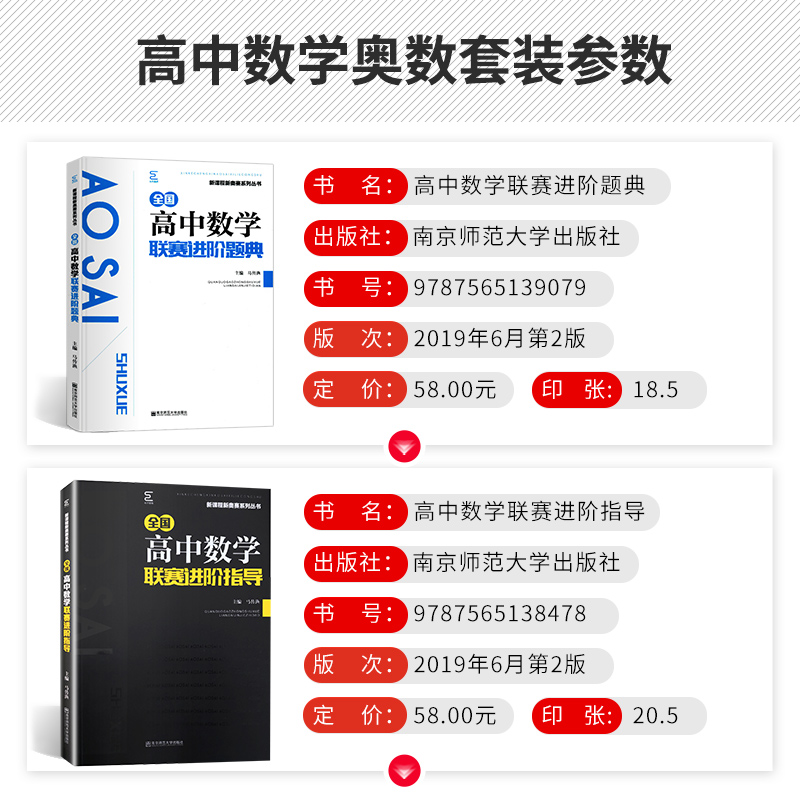 高中数学竞赛高中数学联赛进阶指导+进阶题典新编 高一高二高三数学奥林匹克系列小丛书复习辅导培训教程新课程黑白配培优思维训练