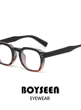 BOYSEEN美式方形复古撞色墨镜可配度数男士夏日度假橘色太阳镜