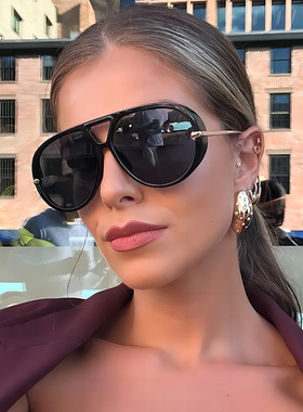 欧美风秀场超大框墨镜男女