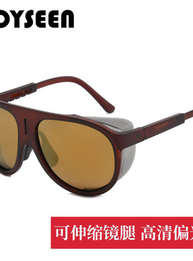 新款欧美大框偏光太阳镜户外炫彩蛤蟆镜防紫外线男太阳眼镜可配镜