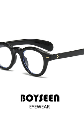 日系茶灰框防蓝光眼镜框可配近视