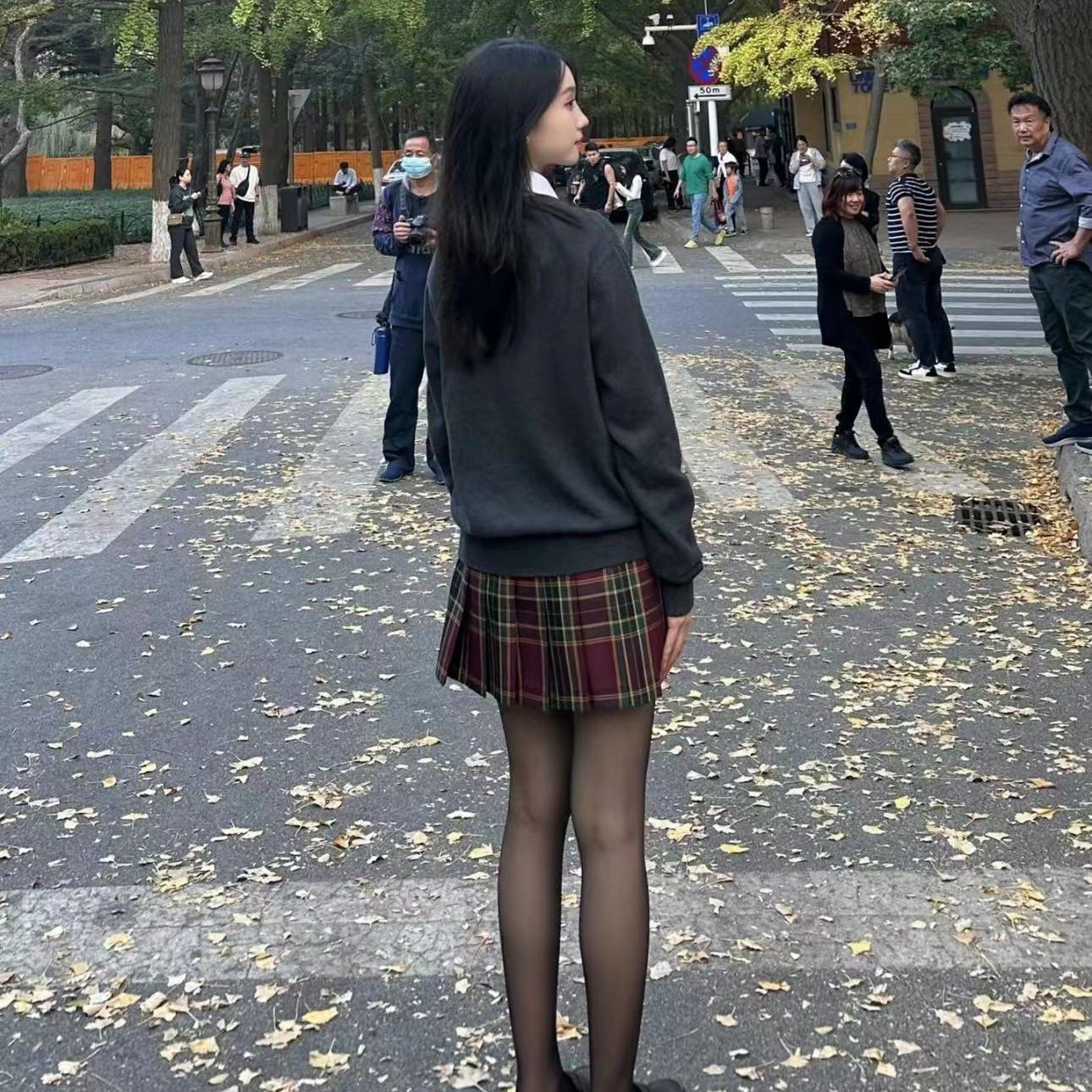 JK制服学院风针织衫日系基础款春秋v领开衫毛衣学生校服班服外套 - 图3