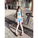 New Rainbow Sentai jk uniform college style lolita cute short-sleelor suit suit blue light pink JK skirt complete set