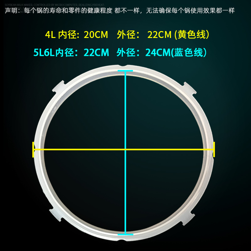 美的电压力煲配件4L5L6L升密封圈电高压锅胶圈电饭锅硅胶锅盖皮圈-图1