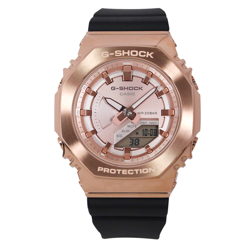 卡西欧G-SHOCK八边形金属时尚防水农家橡树运动石英女表 GM-S2100