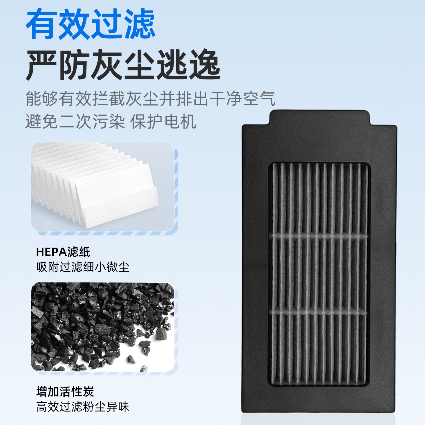 适配科沃斯T50 PRO扫地机器人配件尘袋拖抹布滚边刷滤网芯清洁液 - 图2