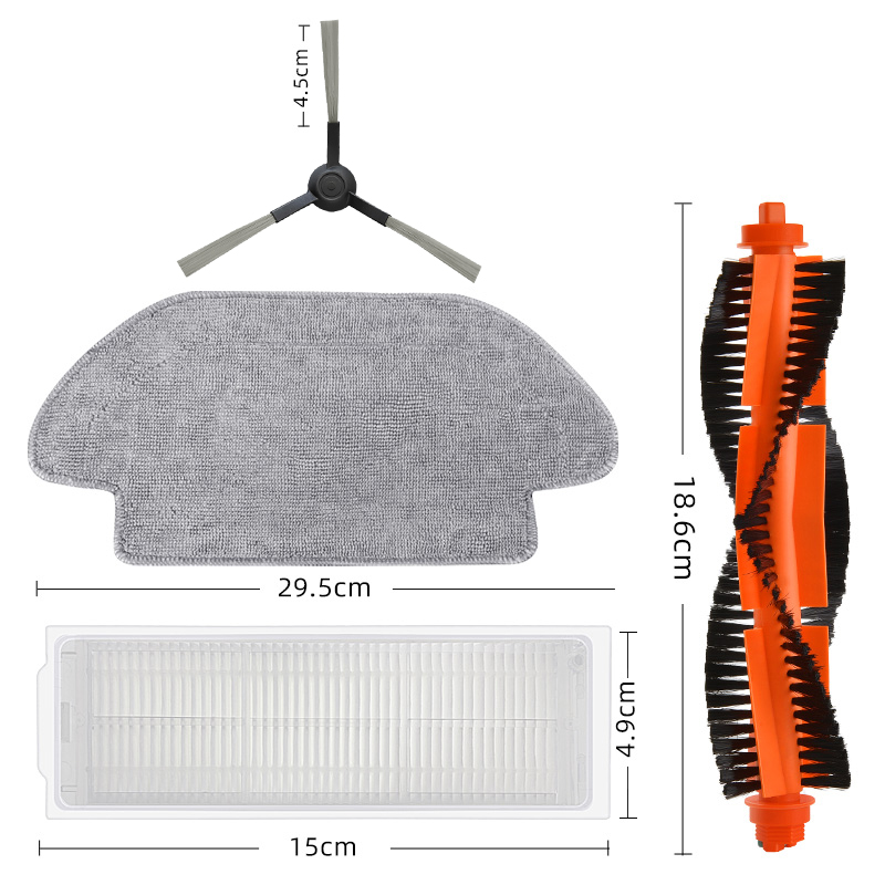 配小米米家扫拖一体机器人配件STYTJ02YM 3C滤网边主刷罩抹布支架