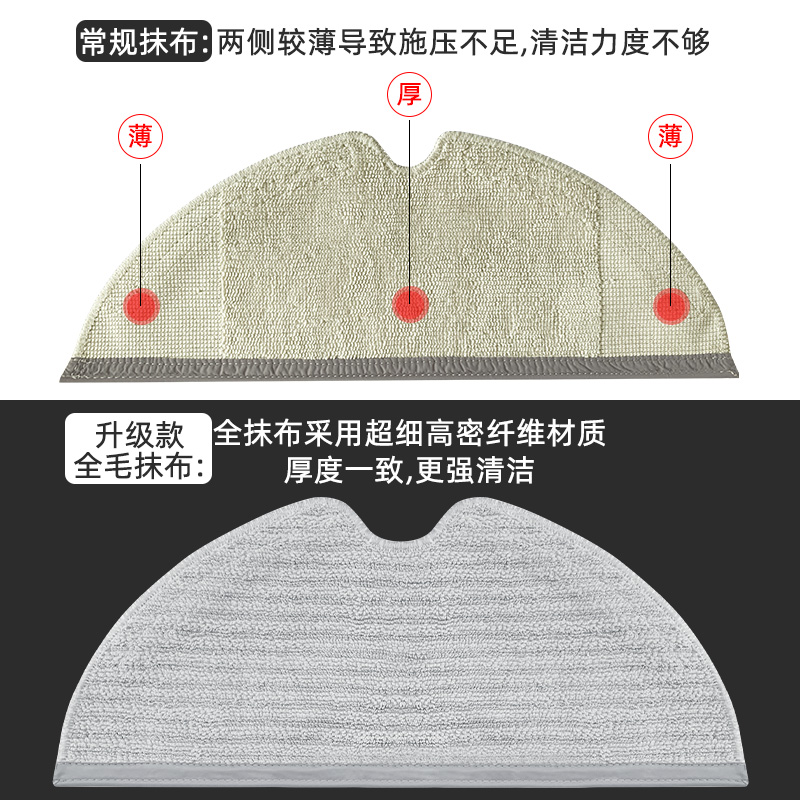 适配小米米家扫地机器人1C 1T 2C配件拖布滤网滚边刷盖板水箱尘盒 - 图3